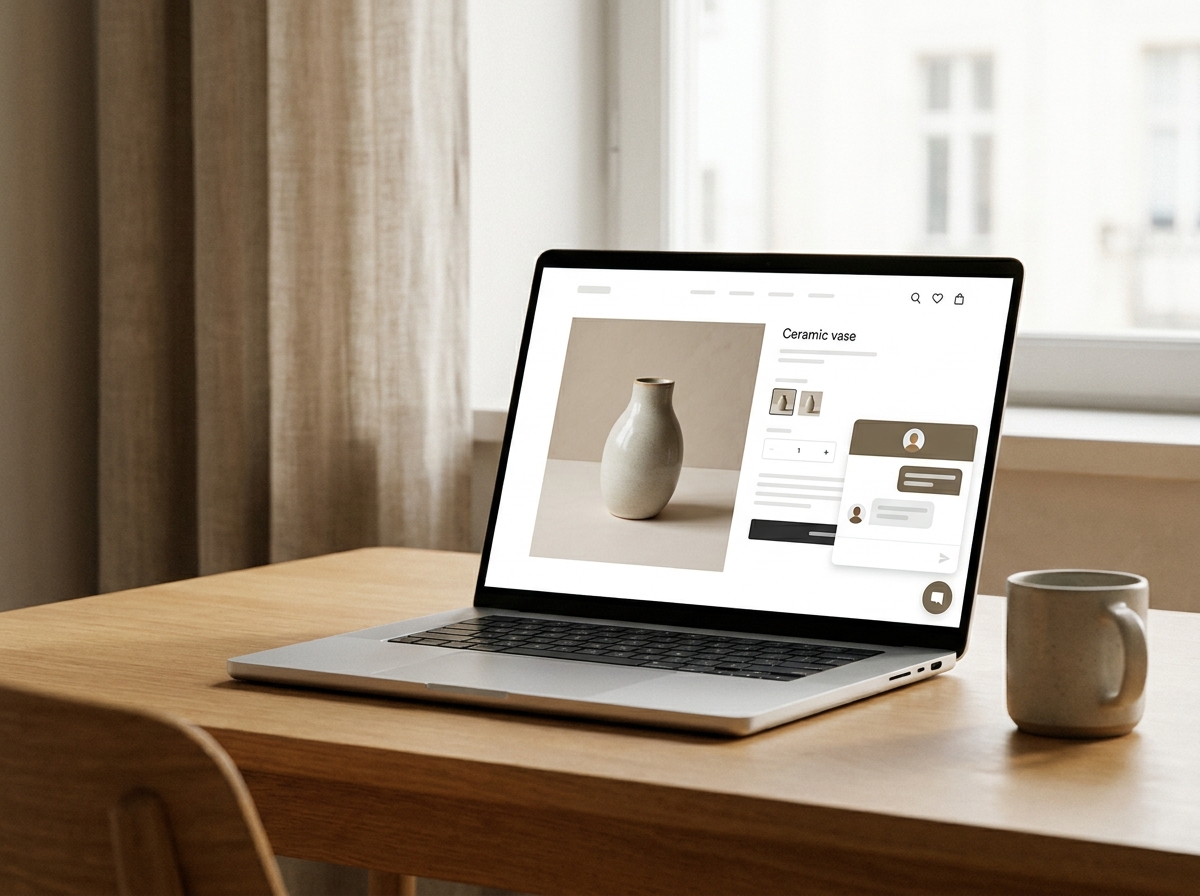 Vectrant chat widget embedded on a retail website