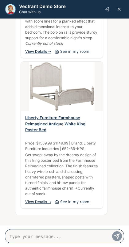 AI chat widget with product recommendations